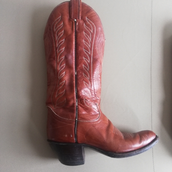 Vintage Tony Lama Leather Cowboy Boots Size 6.5 - Picture 4 of 5